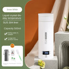 500ML Electric Kettles Portable Tea Coffee Kettle Travel Boil Water Thermal Cup Anti-Scald Water Bottle with LED Display