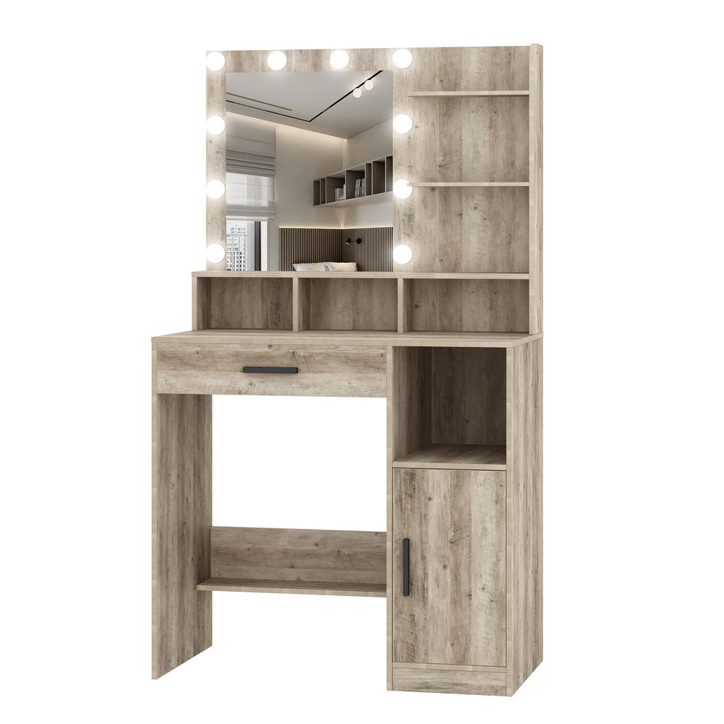 LED Vanity Dressing Table with Mirror - Seliora