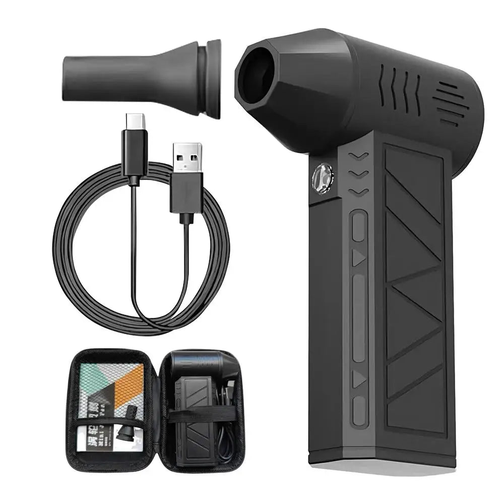 Electric Air Duster Handheld Turbo Fan 3 Gear Adjustable Portable Blower Compressed Air Cleaner for PC Keyboard Pet Drying
