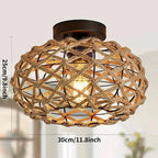 Retro Woven Rope Ceiling Light - Seliora