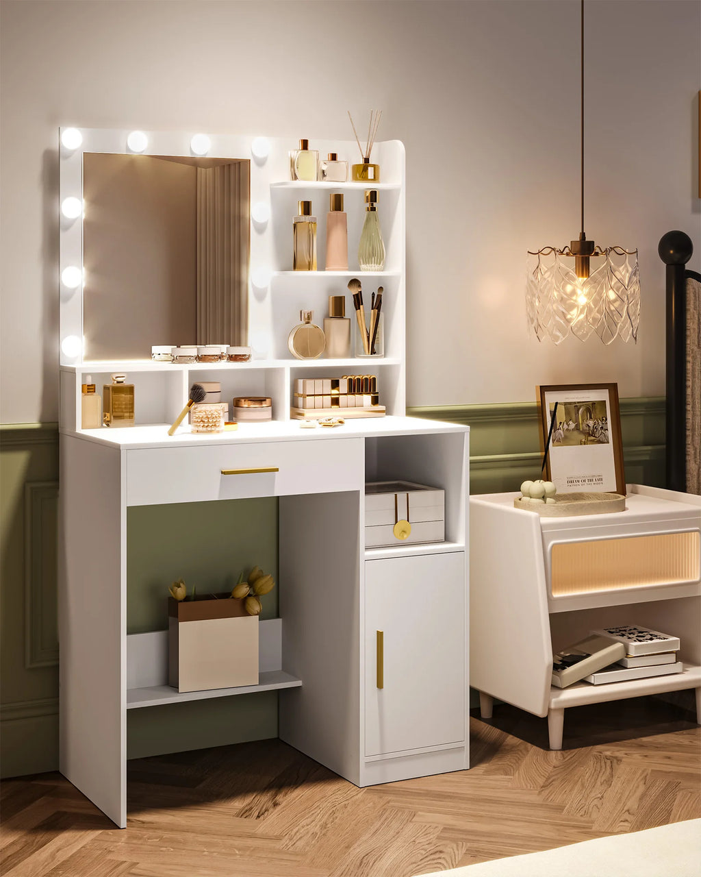 LED Vanity Dressing Table with Mirror - Seliora