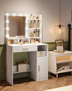LED Vanity Dressing Table with Mirror - Seliora