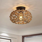 Retro Woven Rope Ceiling Light - Seliora