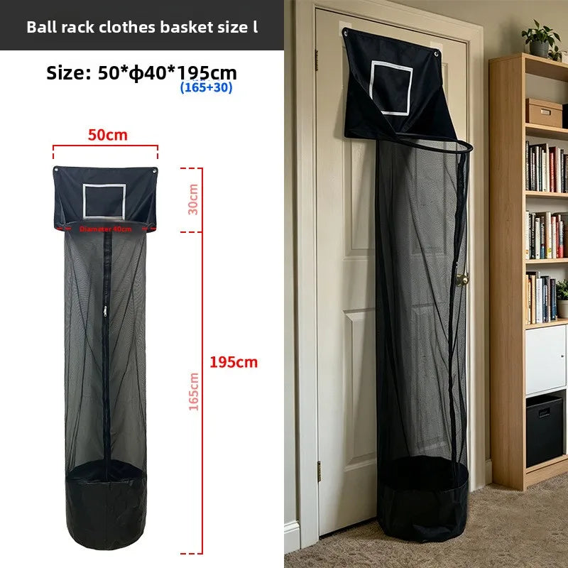 Laundry Basket Wall-mounted Dirty Clothes Basket Basketball Hoop No-drill Indoor Outdoor Home Storage Basket - Seliora