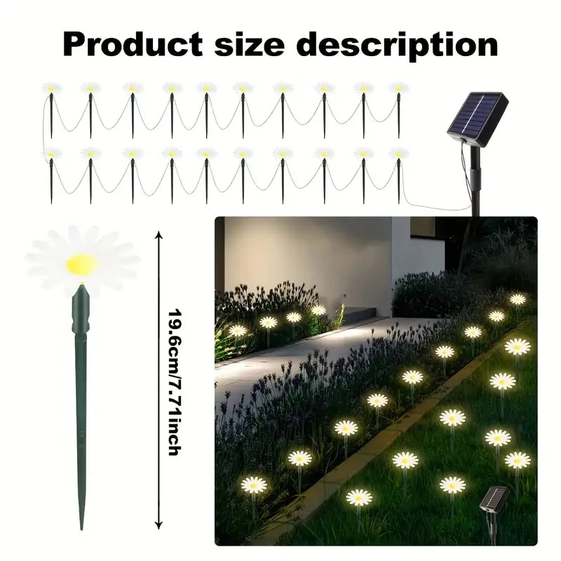 Solar Outdoor Garden Lawn Pilot Leds Light Waterproof Courtyard Flower Path Light String for Camping Wedding Christmas Decor Halloween Decorations, Christmas Lights, Christmas Ornaments, Home Decorations