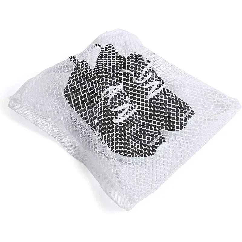 2 White Shoe Laundry Bags, Sports Shoe Laundry Bags, Mesh Design, Perfect for Shoes and Clothes