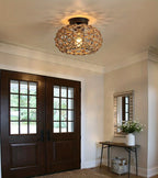 Retro Woven Rope Ceiling Light - Seliora