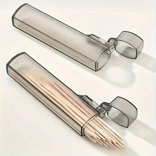 1pc Portable Toothpick Box Plastic Reusable Toothpick Storage Holders Cotton Case for Home Living Room Outdoor Travel