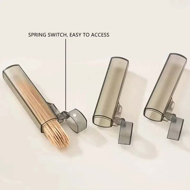 1pc Portable Toothpick Box Plastic Reusable Toothpick Storage Holders Cotton Case for Home Living Room Outdoor Travel