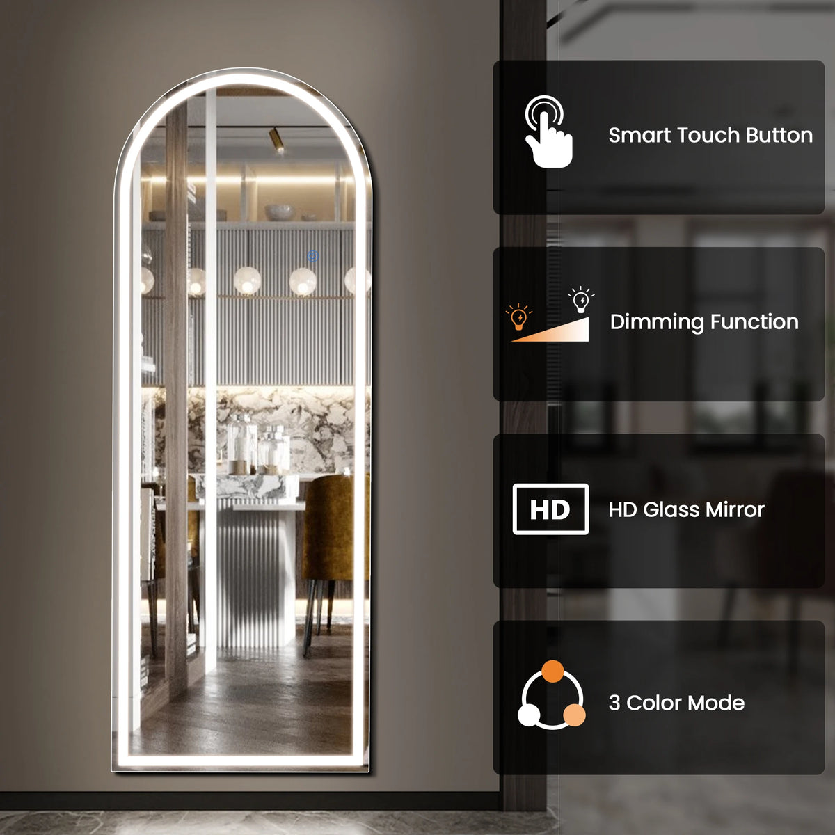 Full-Length LED Dimmable Mirror - Seliora