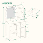 LED Vanity Dressing Table with Mirror - Seliora