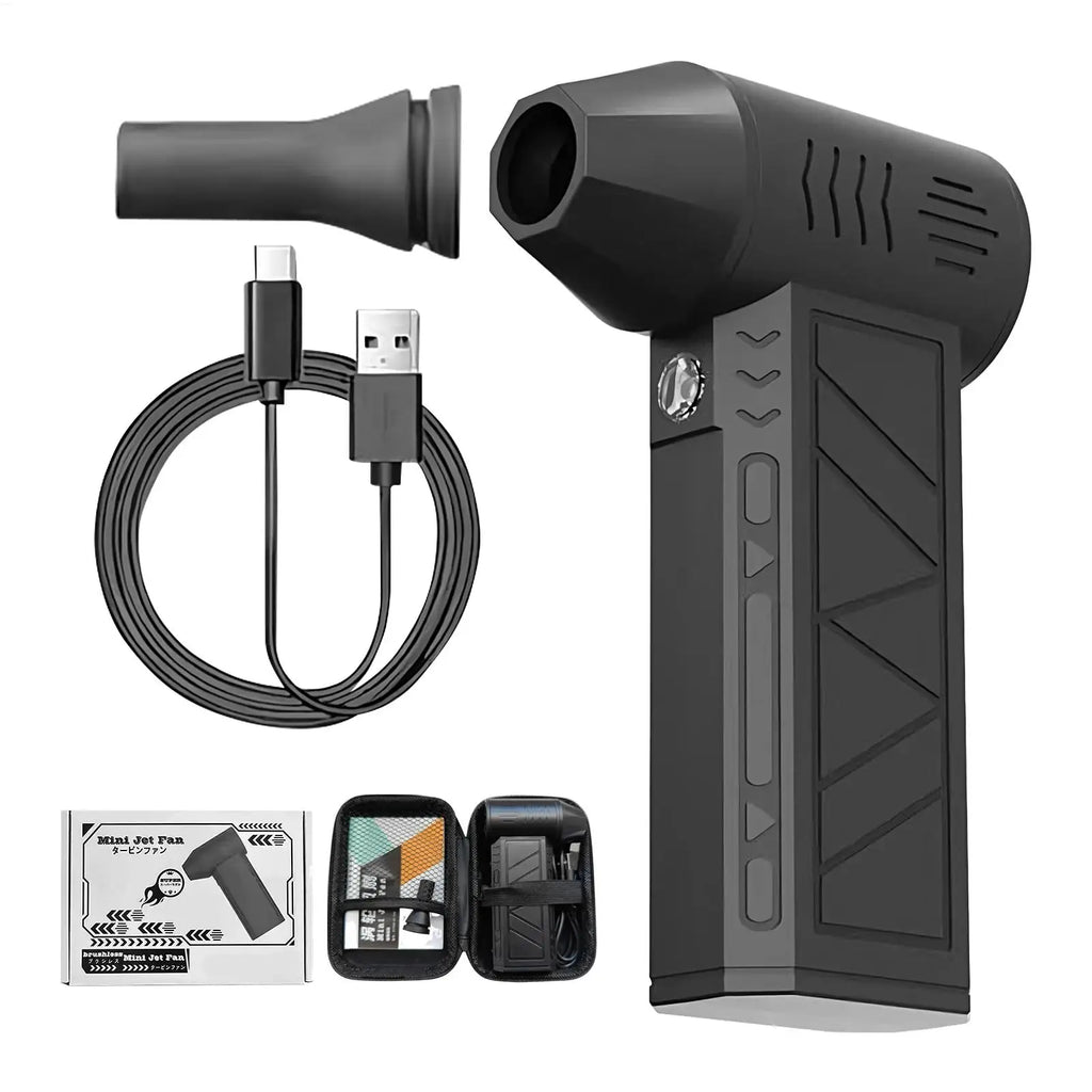 Electric Air Duster Handheld Turbo Fan 3 Gear Adjustable Portable Blower Compressed Air Cleaner for PC Keyboard Pet Drying
