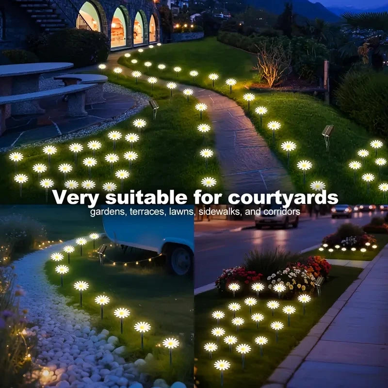 Solar Outdoor Garden Lawn Pilot Leds Light Waterproof Courtyard Flower Path Light String for Camping Wedding Christmas Decor Halloween Decorations, Christmas Lights, Christmas Ornaments, Home Decorations
