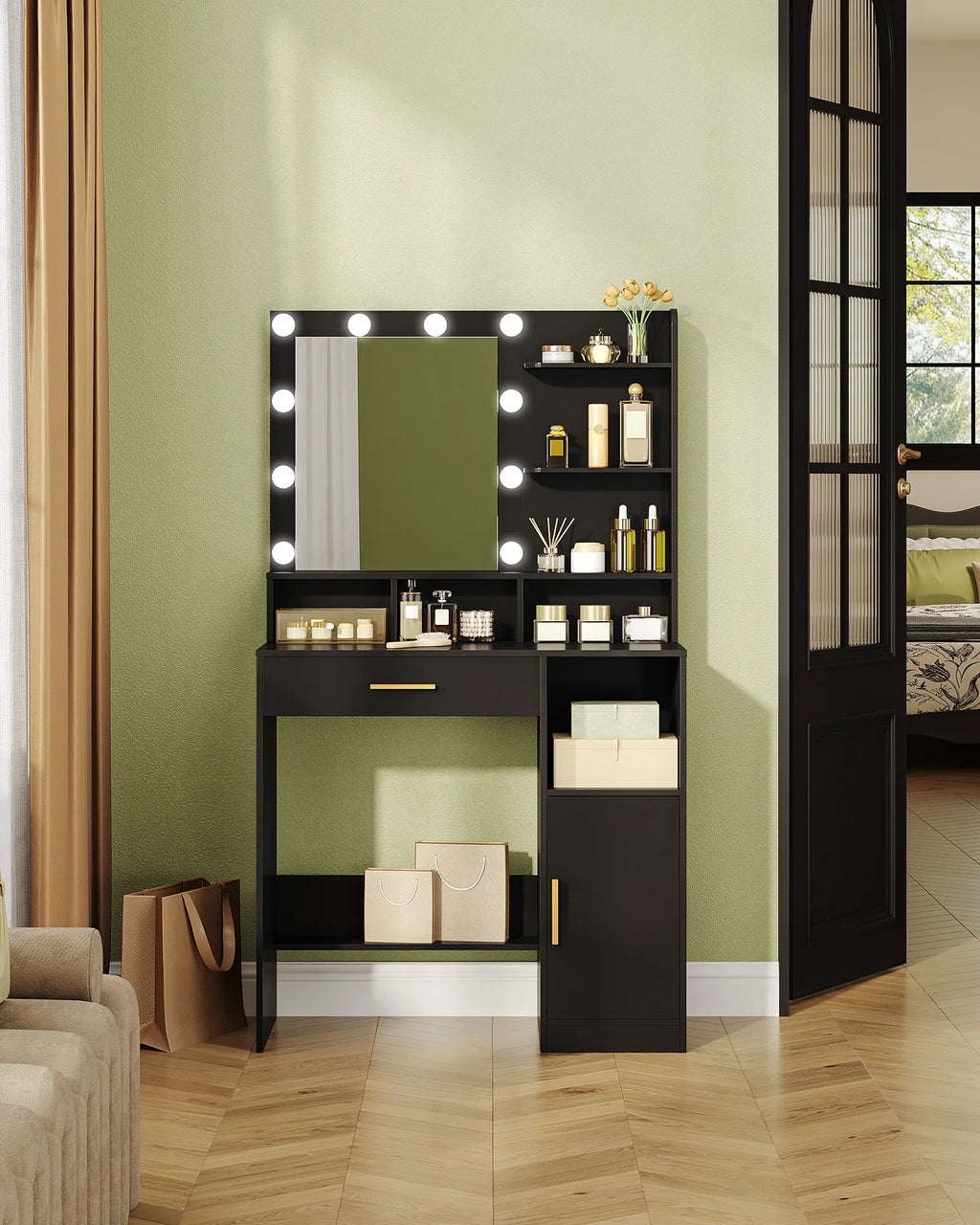 LED Vanity Dressing Table with Mirror - Seliora