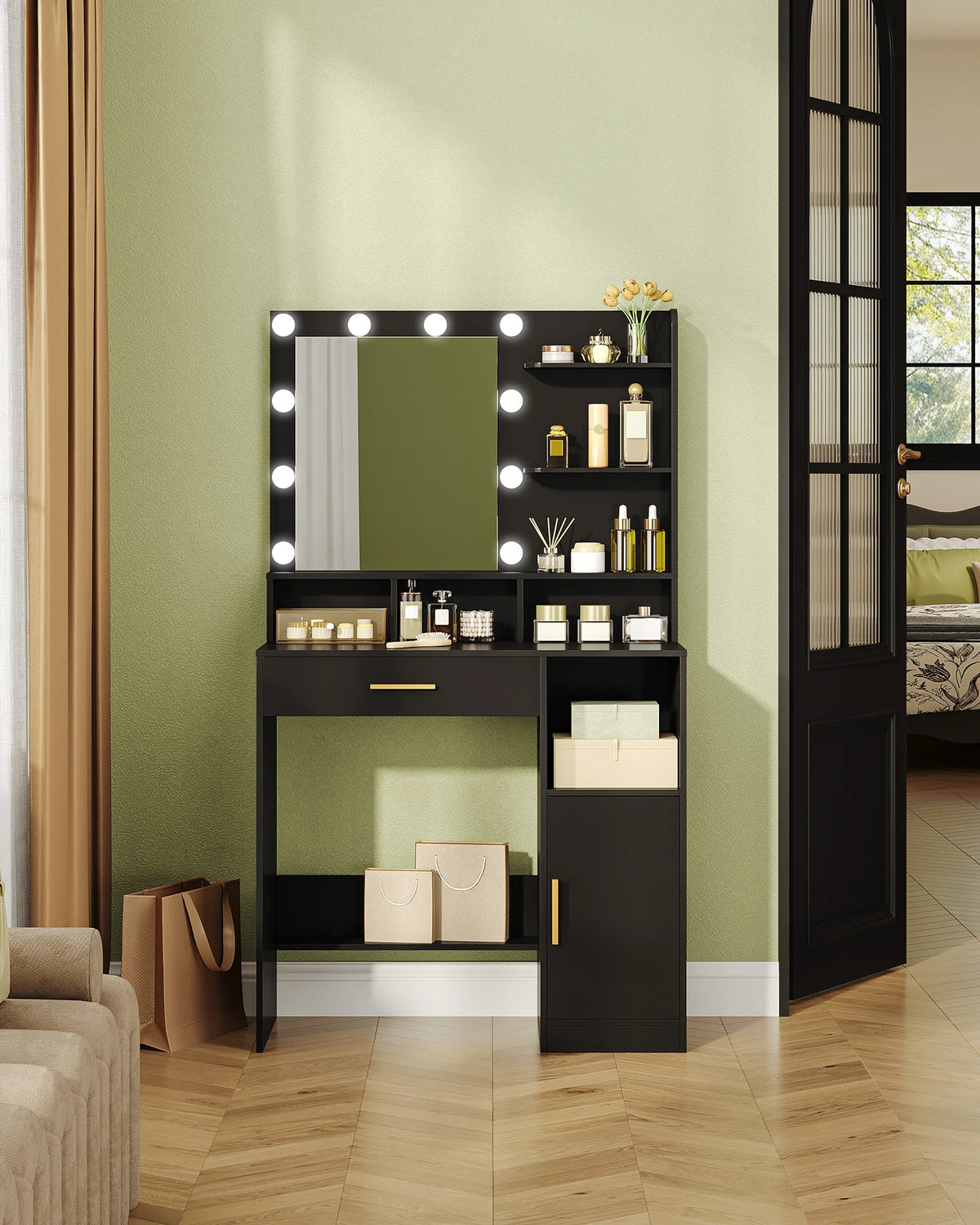 LED Vanity Dressing Table with Mirror - Seliora