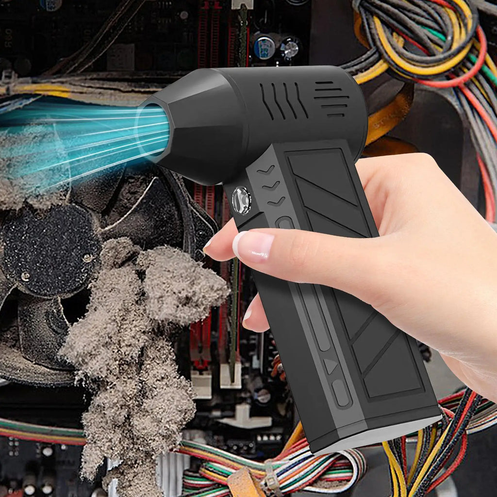 Electric Air Duster Handheld Turbo Fan 3 Gear Adjustable Portable Blower Compressed Air Cleaner for PC Keyboard Pet Drying