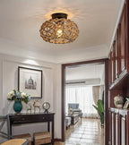 Retro Woven Rope Ceiling Light - Seliora