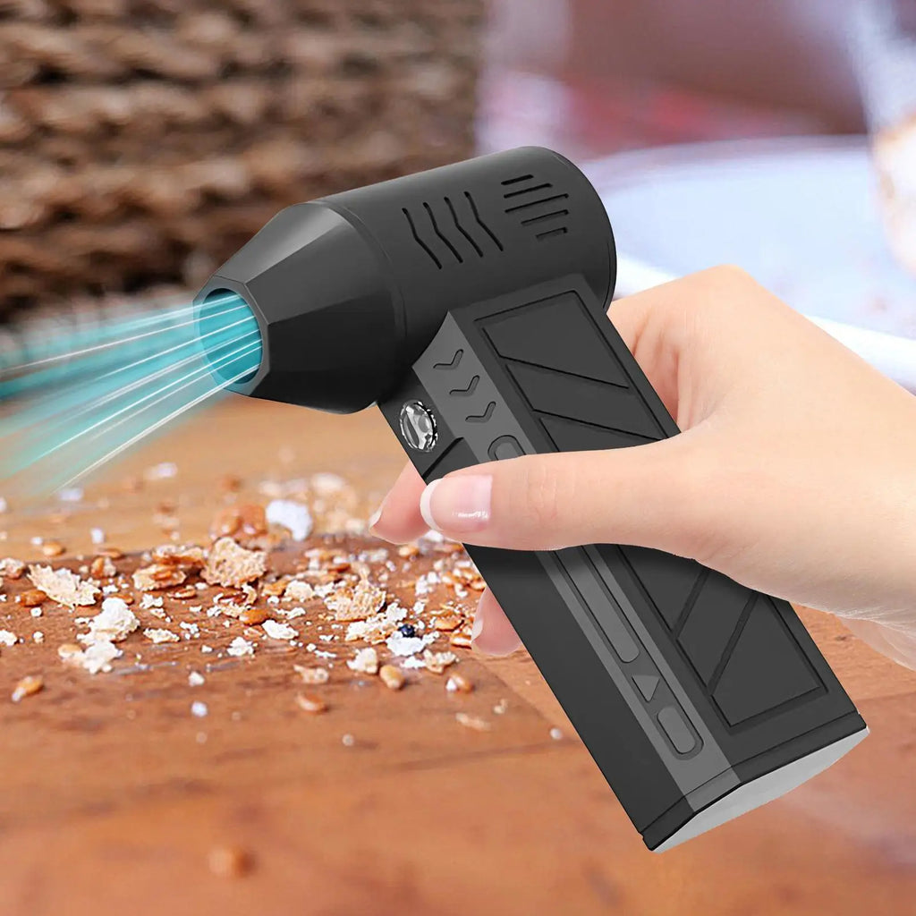 Electric Air Duster Handheld Turbo Fan 3 Gear Adjustable Portable Blower Compressed Air Cleaner for PC Keyboard Pet Drying