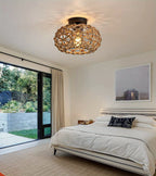 Retro Woven Rope Ceiling Light - Seliora