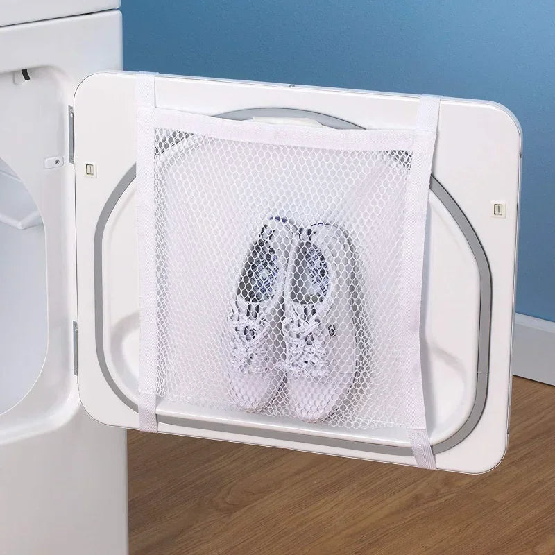 2 White Shoe Laundry Bags, Sports Shoe Laundry Bags, Mesh Design, Perfect for Shoes and Clothes