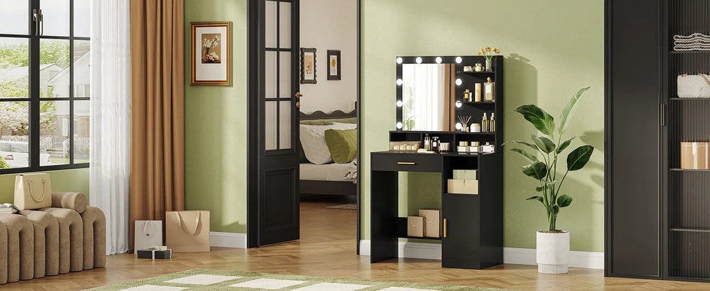 LED Vanity Dressing Table with Mirror - Seliora