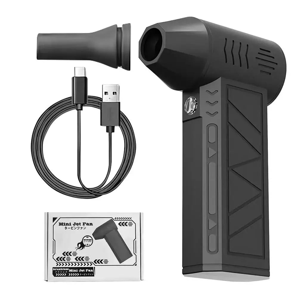 Electric Air Duster Handheld Turbo Fan 3 Gear Adjustable Portable Blower Compressed Air Cleaner for PC Keyboard Pet Drying
