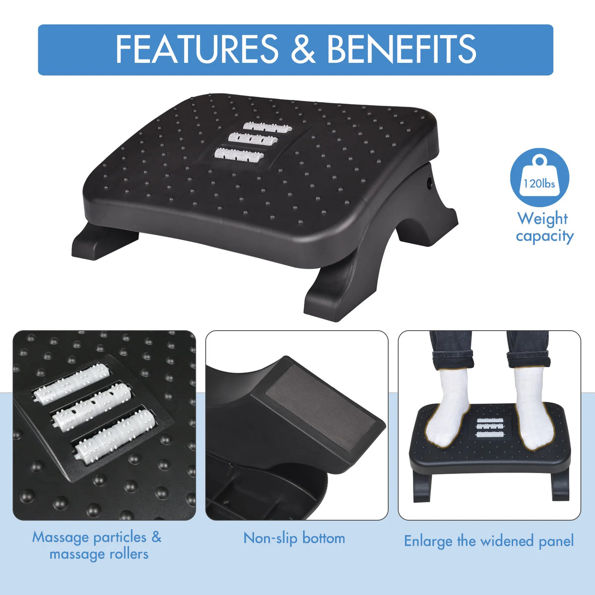 Ergonomic Under-Desk Footrest - Seliora